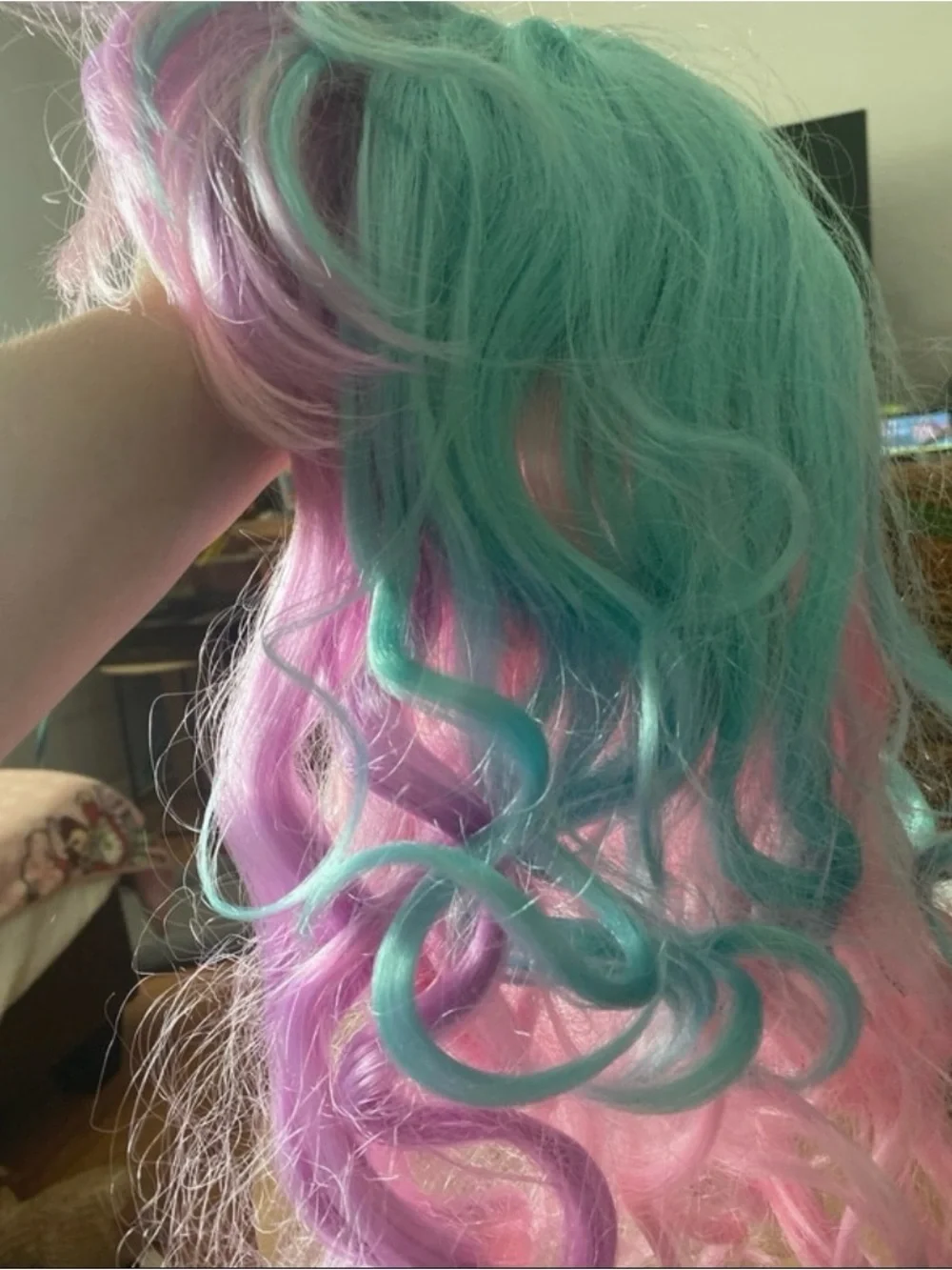 Spirit Kids Costume Wig in Pink, Teal & Lavender